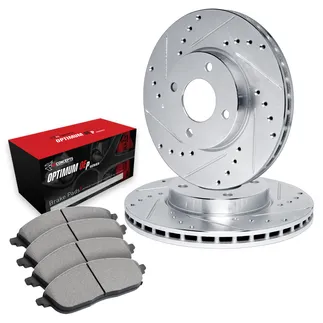 R1 Concepts WGUN1-74011 Brake Rotors - D/S - Silver W/ Optimum Oe Pads